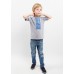 Embroidered t-shirt with short sleeves "Colours" blue/gray